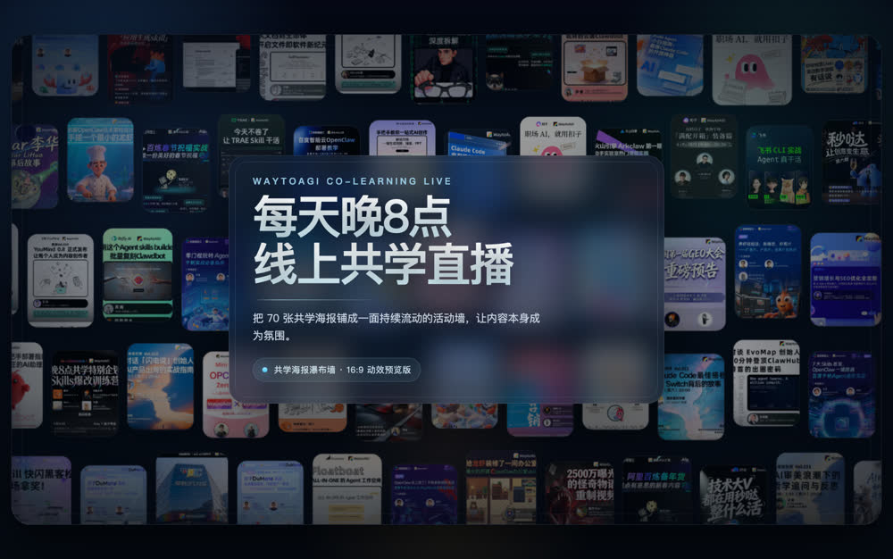 圆形屏幕共学海报墙